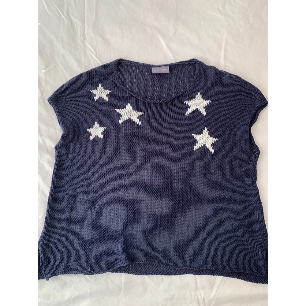Wooden Ships Coastal Americana Kelly Tee Cotton Knit Scoop Neck Sweater M/L - Picture 8 of 12